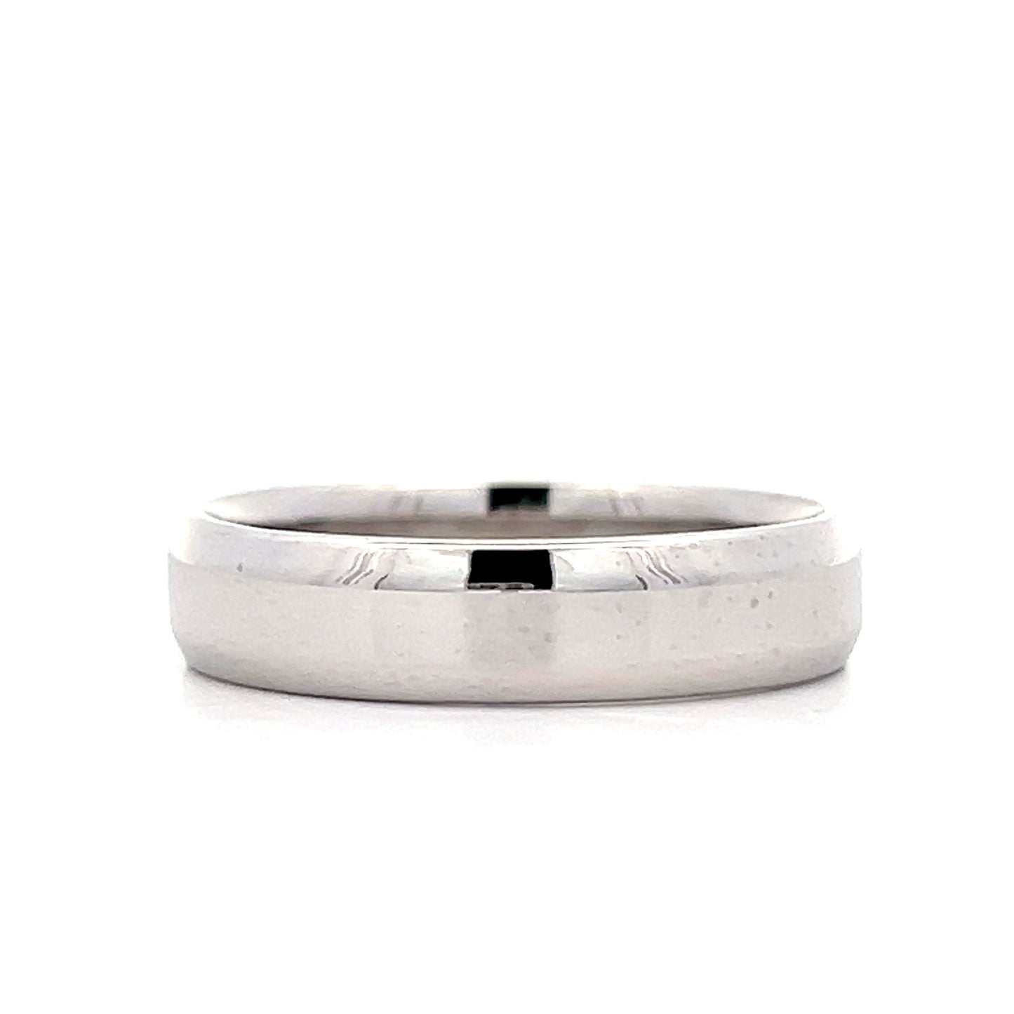 Mens 5mm Beveled Edge Wedding Band in 14k