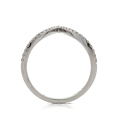 .20 V Shaped Diamond Wedding Band in 14k White Gold