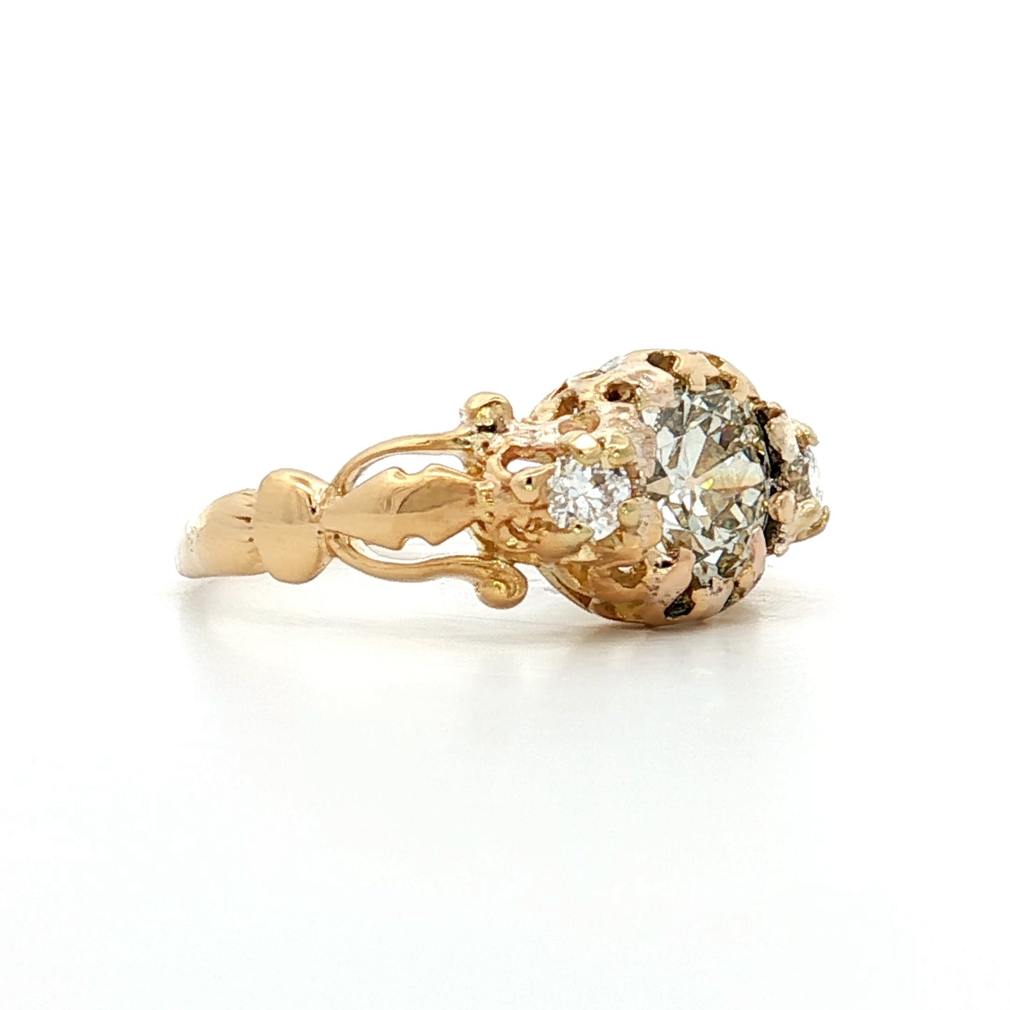 1.48 Antique Old European Diamond Engagement Ring 18k