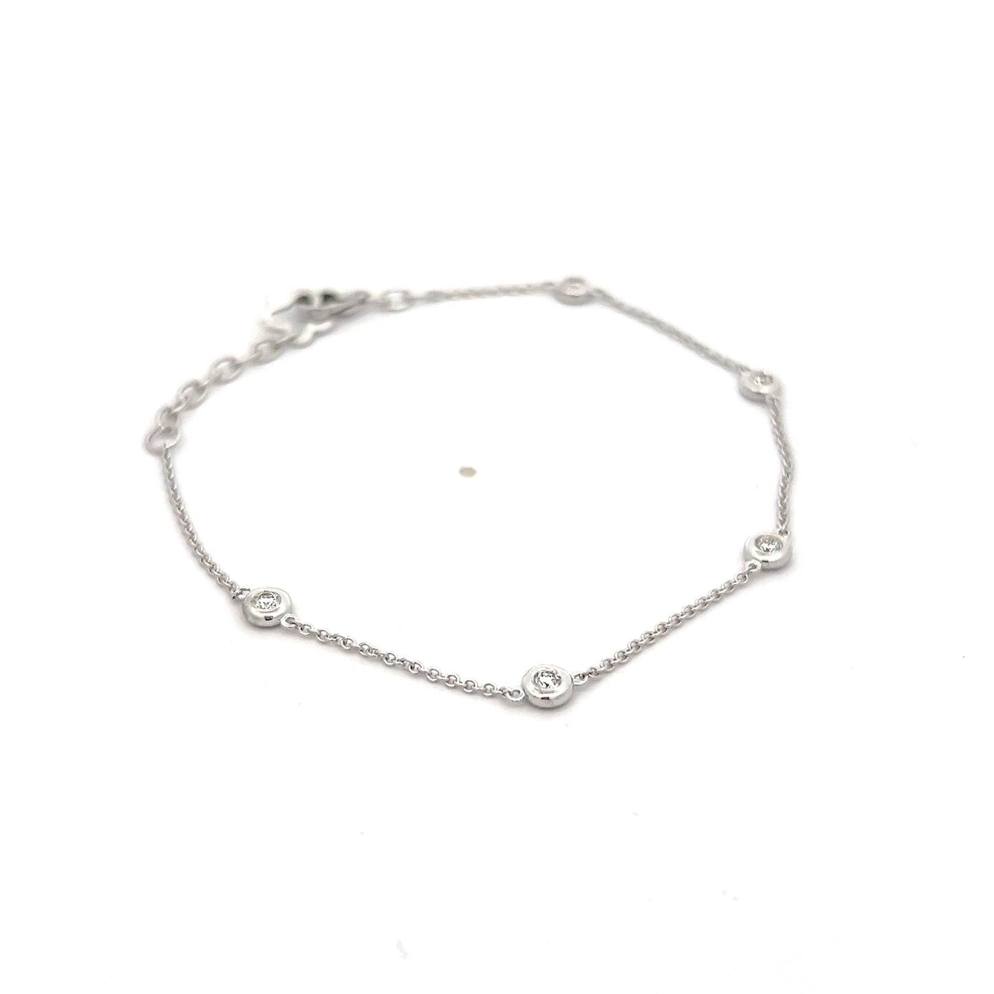 .18 Bezel Set Diamond Station Bracelet in 14k