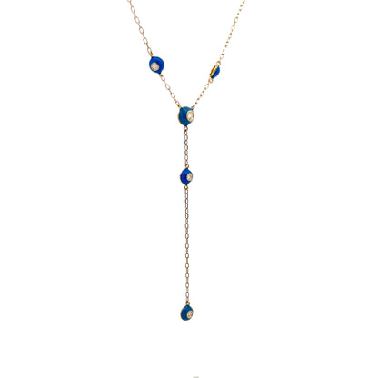 .08 Diamond Lariat Necklace in 18k Yellow Gold