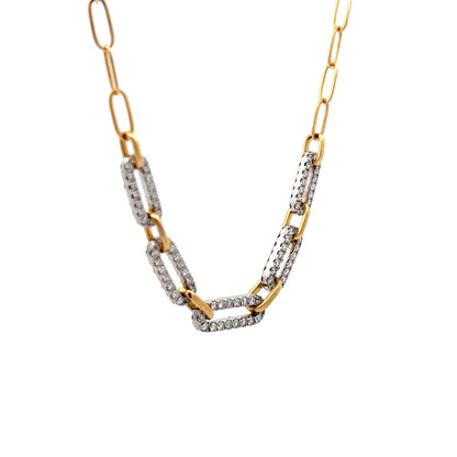 1.91 Brilliant Diamond Paperclip Chain Necklace in 18k