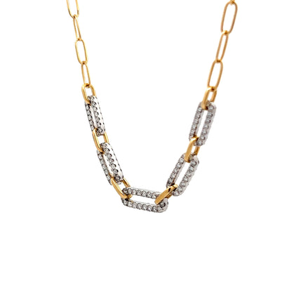 1.91 Brilliant Diamond Paperclip Chain Necklace in 18k