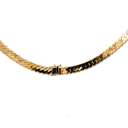 V Shaped Herringbone Chain in 14k Yellow Gold