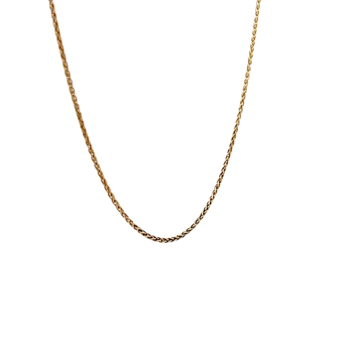 16 Inch Wheat Chain Necklace in 14k Yellow Gold