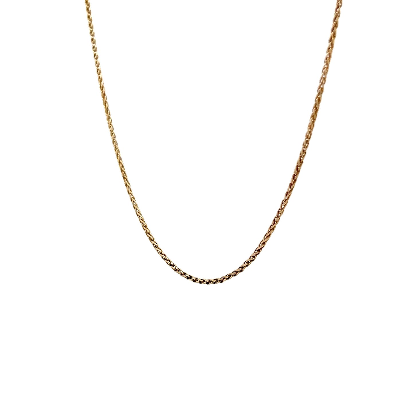 16 Inch Wheat Chain Necklace in 14k Yellow Gold