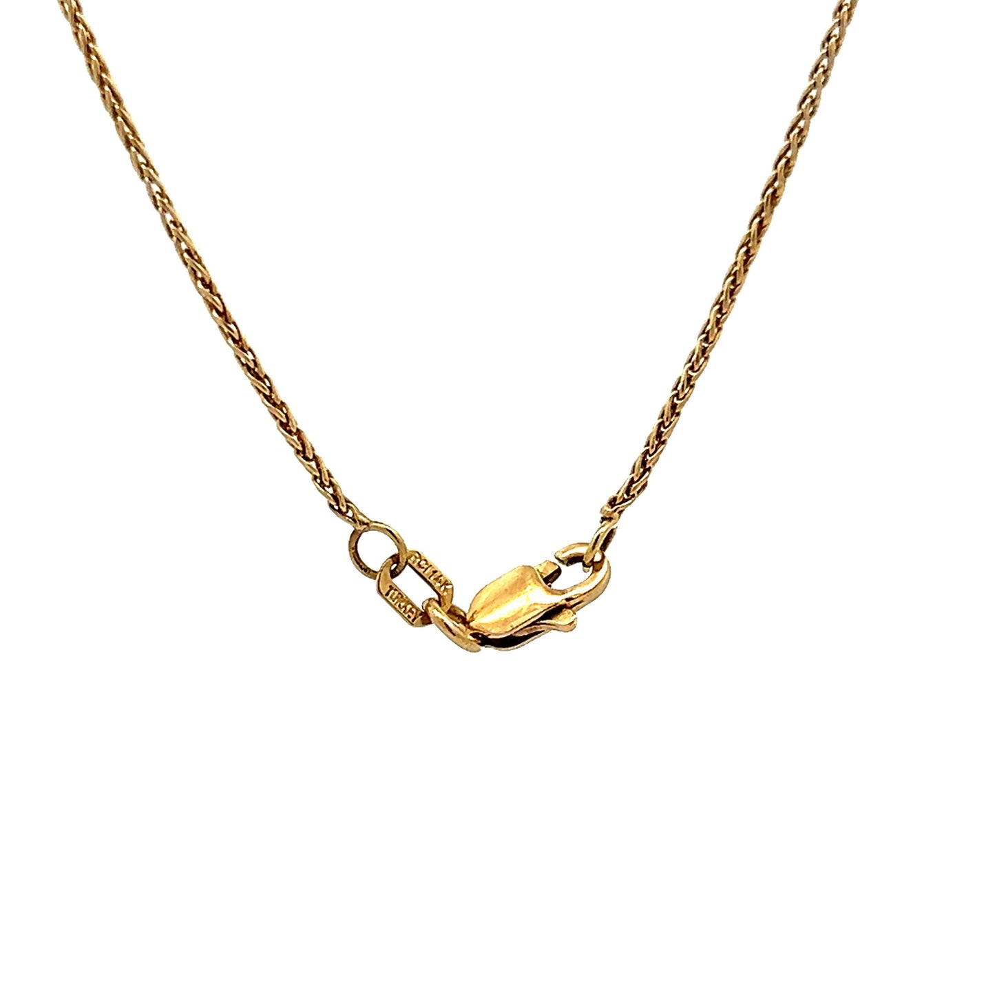 16 Inch Wheat Chain Necklace in 14k Yellow Gold