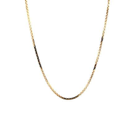 18 Inch Box Chain Necklace in 14k Yellow Gold