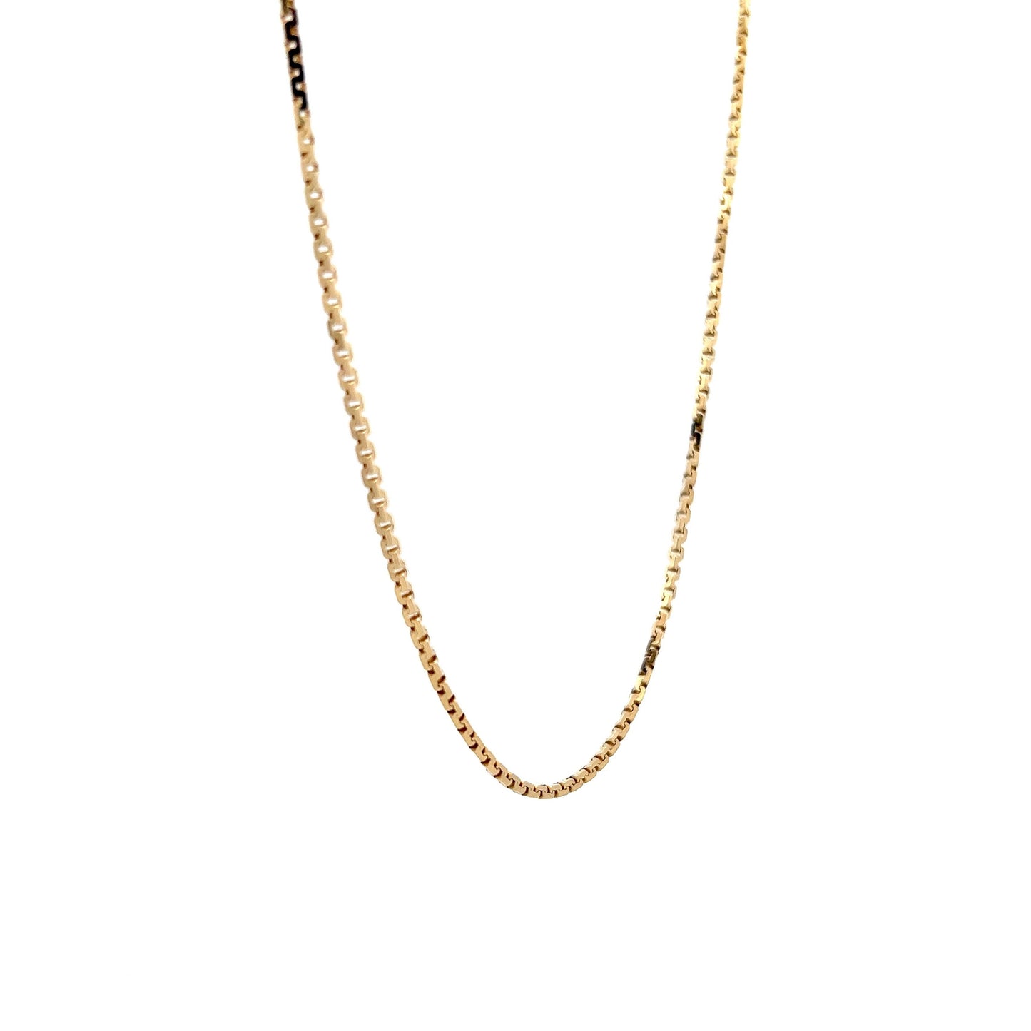 18 Inch Box Chain Necklace in 14k Yellow Gold