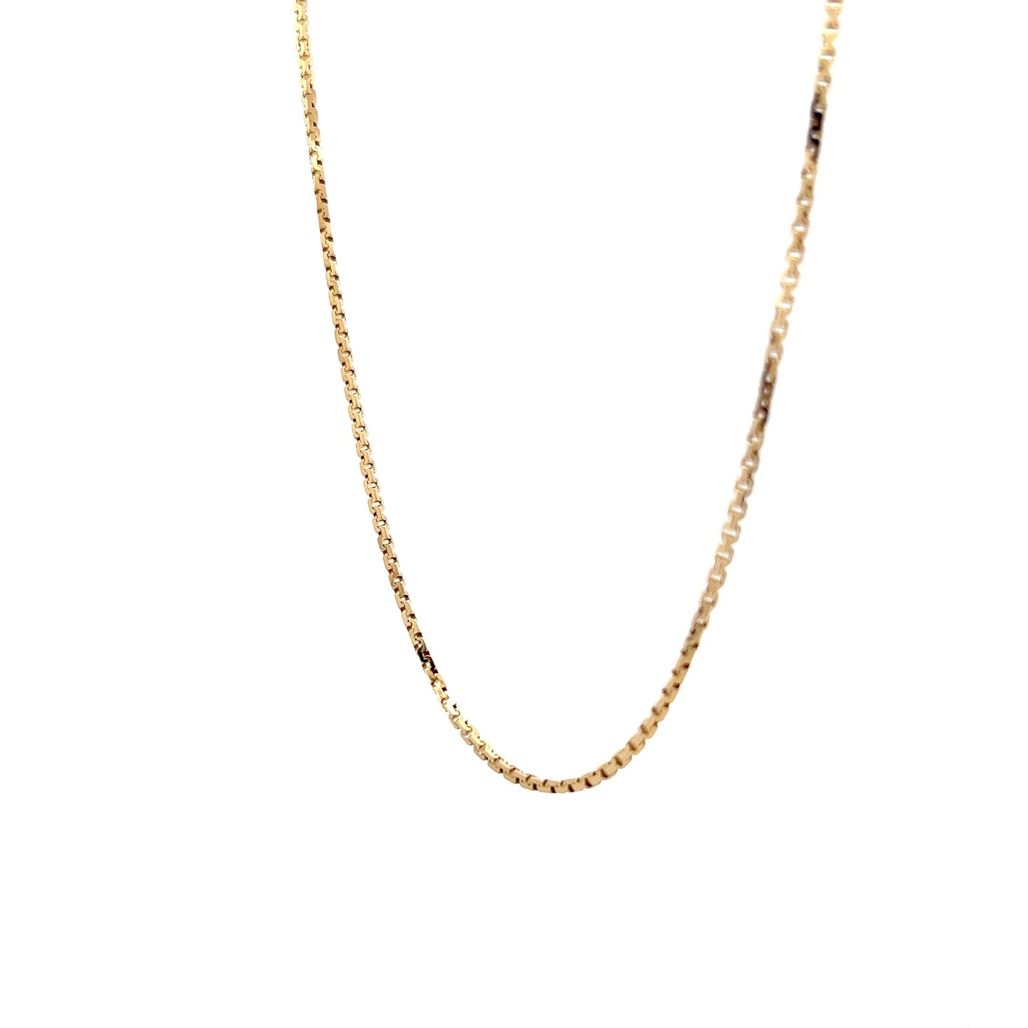 18 Inch Box Chain Necklace in 14k Yellow Gold