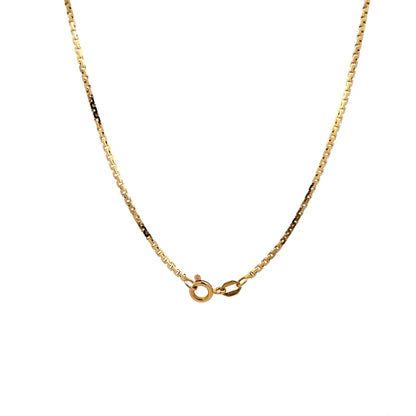 18 Inch Box Chain Necklace in 14k Yellow Gold