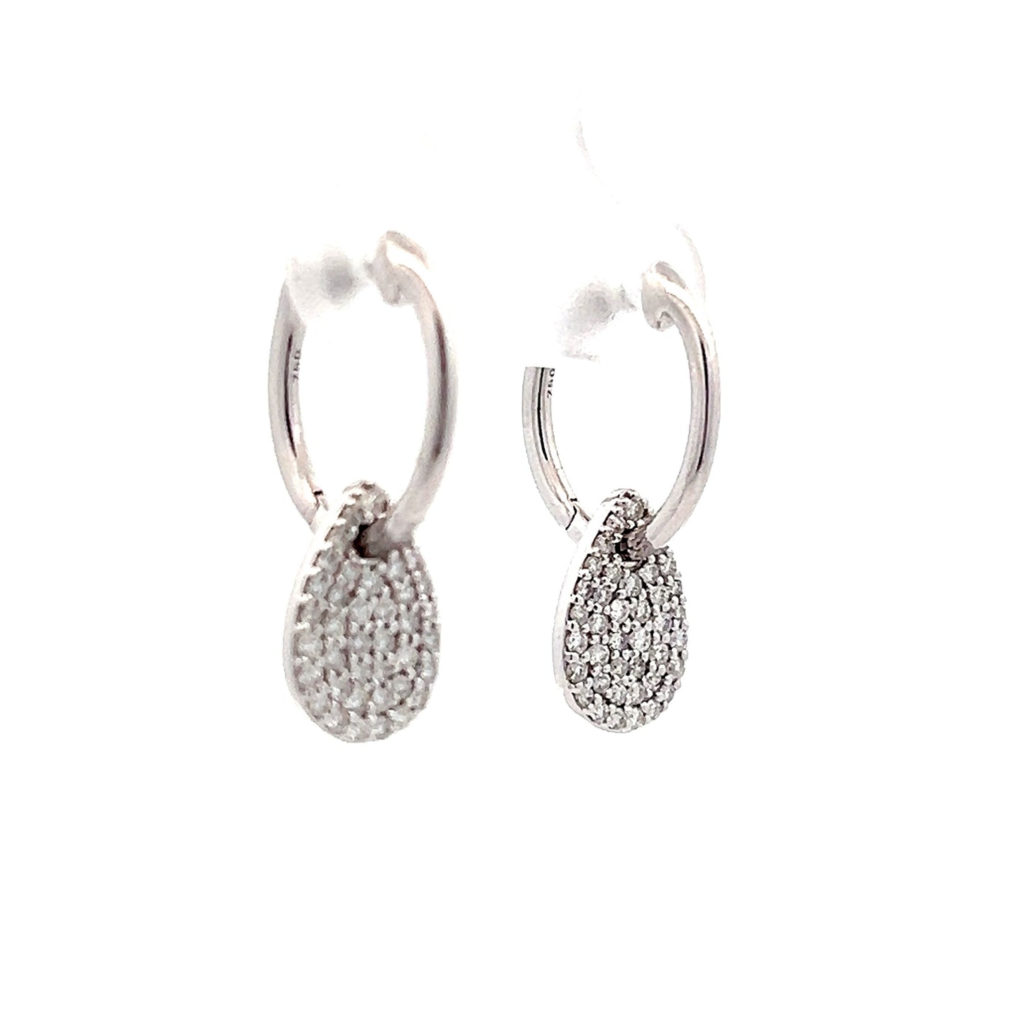 .50 Pave Diamond Dangle Earrings in 18k White Gold