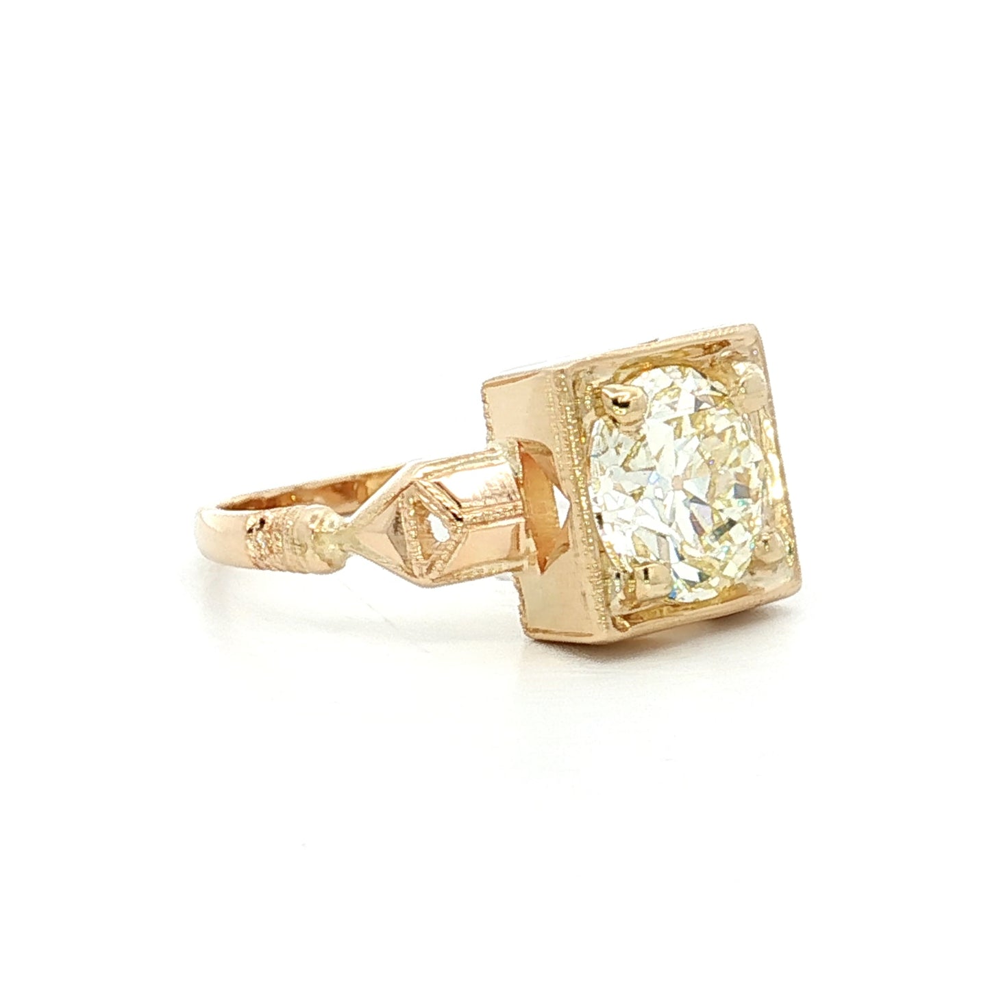 1.68 Antique Old European Diamond Engagement Ring 14k