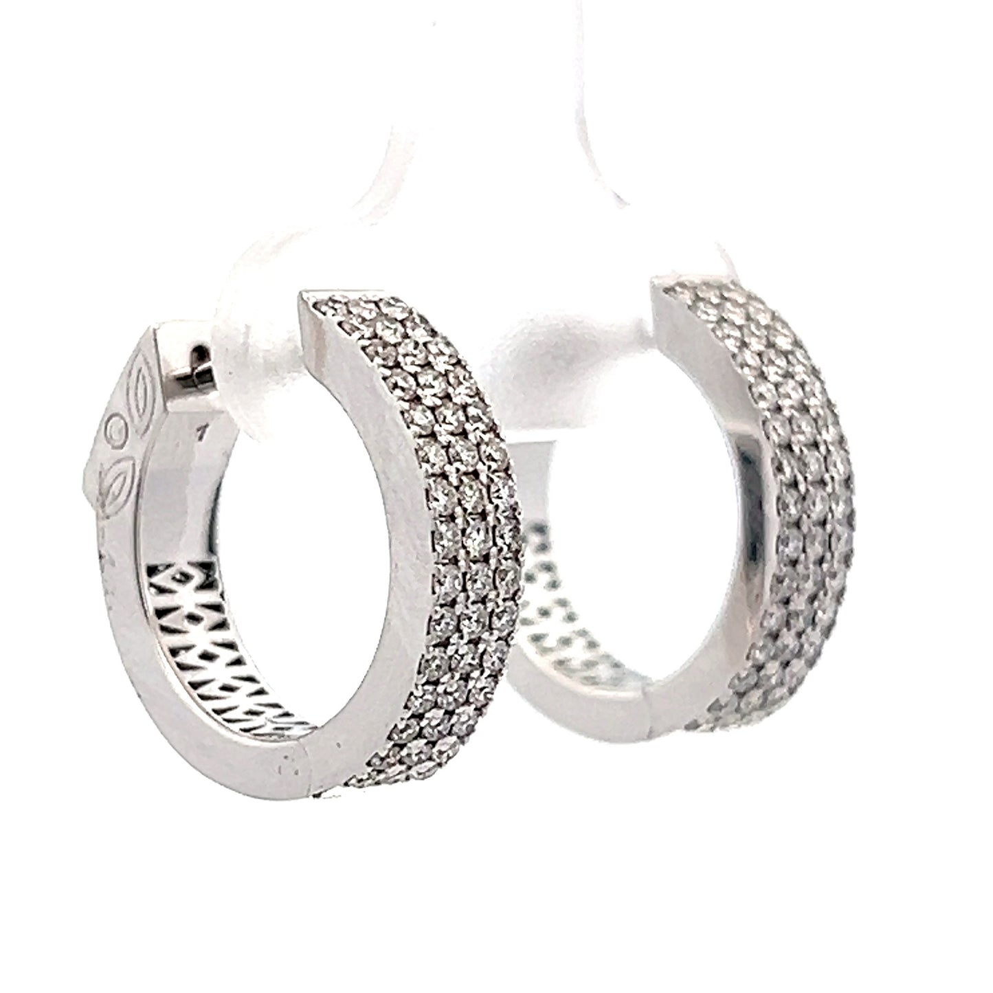 .64 Pave Brilliant Diamond Hoop Earrings in 18k