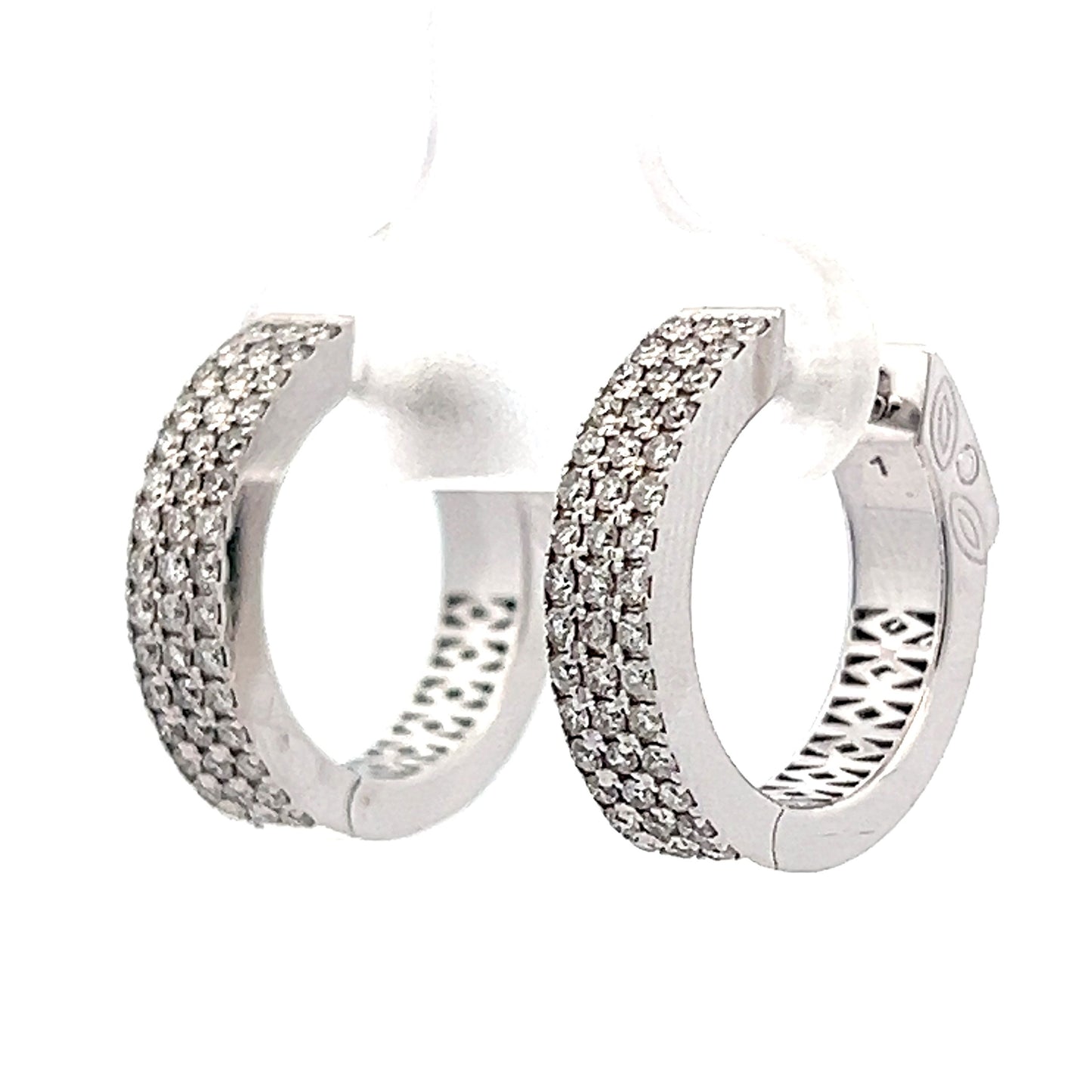 .64 Pave Brilliant Diamond Hoop Earrings in 18k