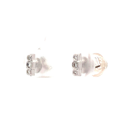 .08 Diamond Bar Stud Earrings in 18k White Gold