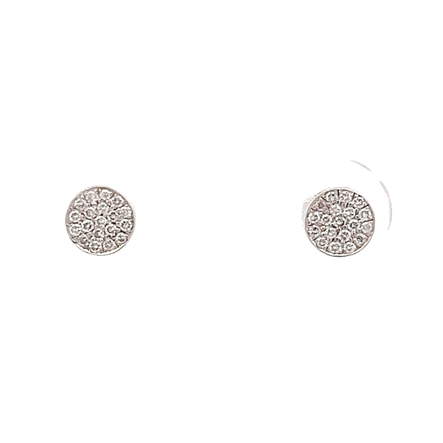 .12 Pave Diamond Earring Studs in 14k White Gold