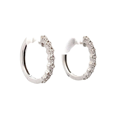 .29 Round Brilliant Diamond Hoop Earrings in 14k