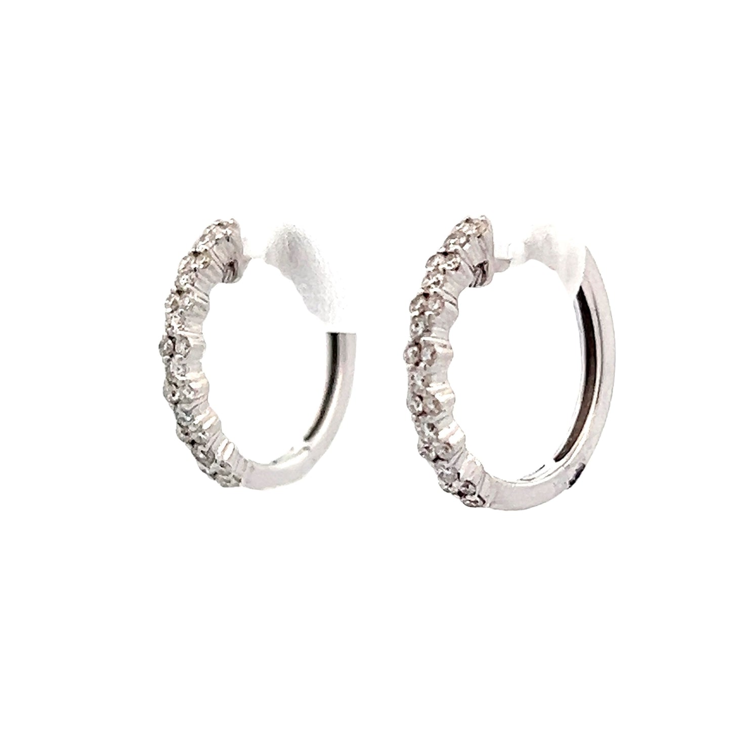 .29 Round Brilliant Diamond Hoop Earrings in 14k