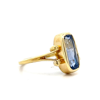 3.10 Unheated Blue Sapphire Cocktail Ring in 18k