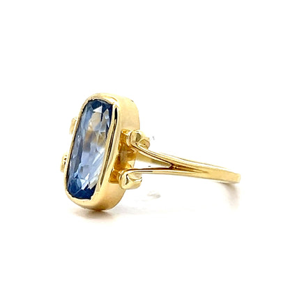 3.10 Unheated Blue Sapphire Cocktail Ring in 18k