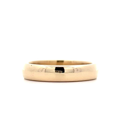 Mens Half Round Wedding Band in 14k Yellow Gold