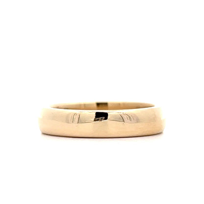 Mens Half Round Wedding Band in 14k Yellow Gold