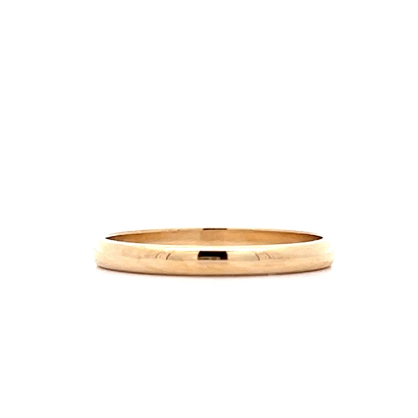 Traditional 2mm Half Round Wedding Band in 14k