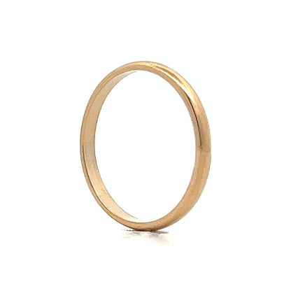 Traditional 2mm Half Round Wedding Band in 14k