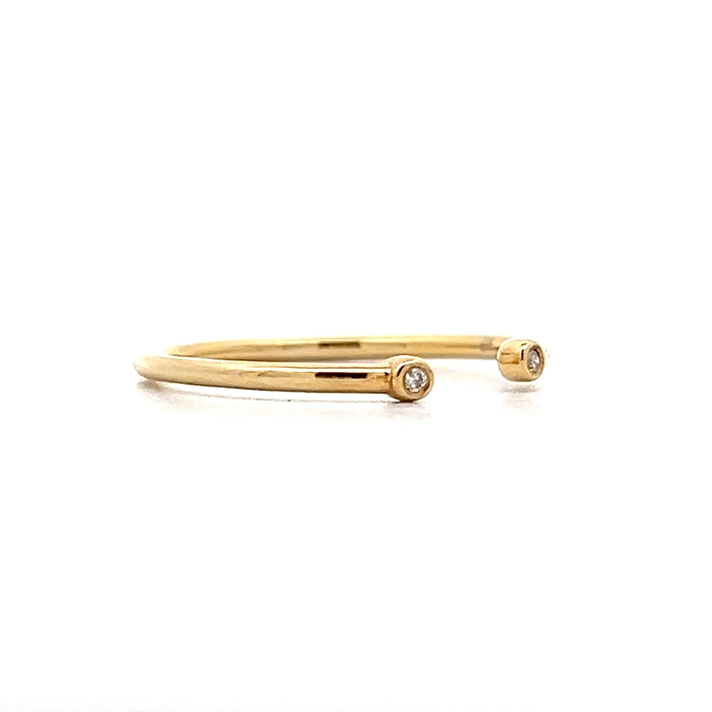 Diamond Open Style Stacking Band in 14k Yellow Gold