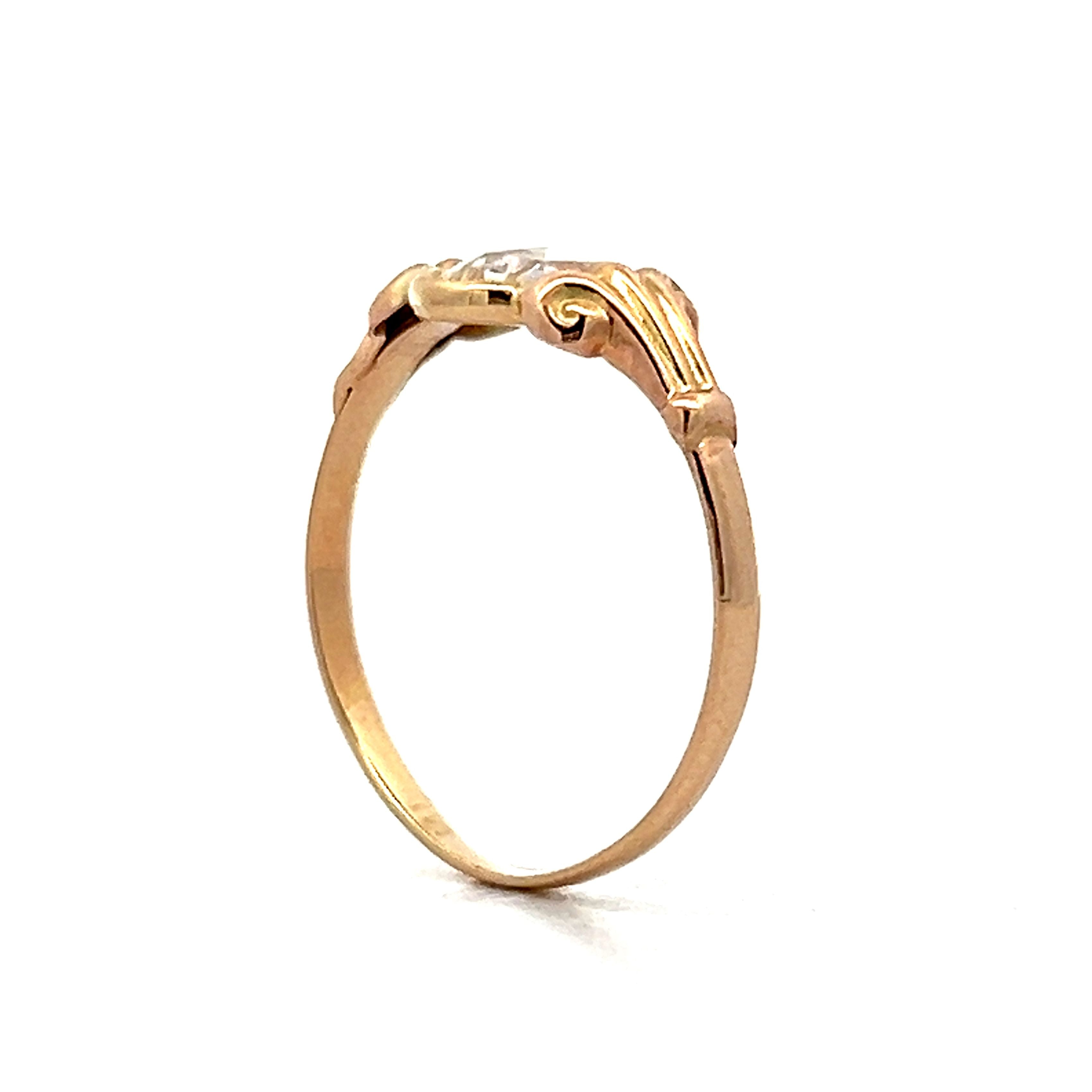 91 Antique Victorian Rose Cut Diamond Ring in 9k Gold – Filigree