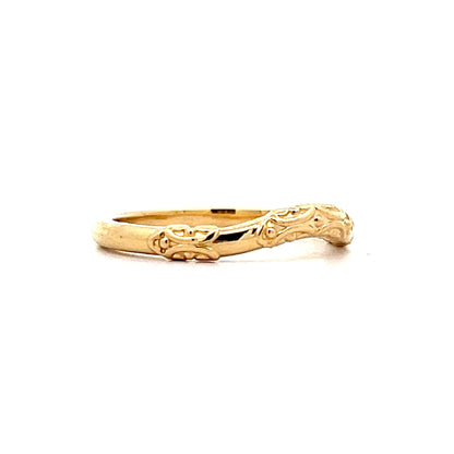 Orange Blossom Contour Wedding Band in 14k Yellow Gold