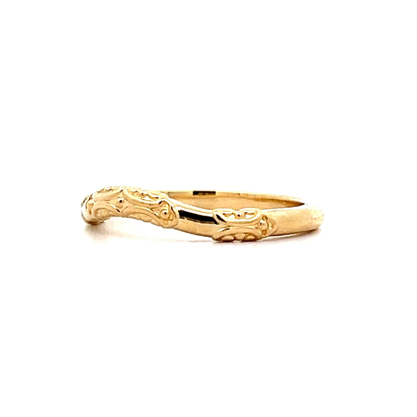 Orange Blossom Contour Wedding Band in 14k Yellow Gold