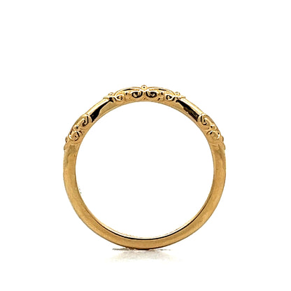 Orange Blossom Contour Wedding Band in 14k Yellow Gold