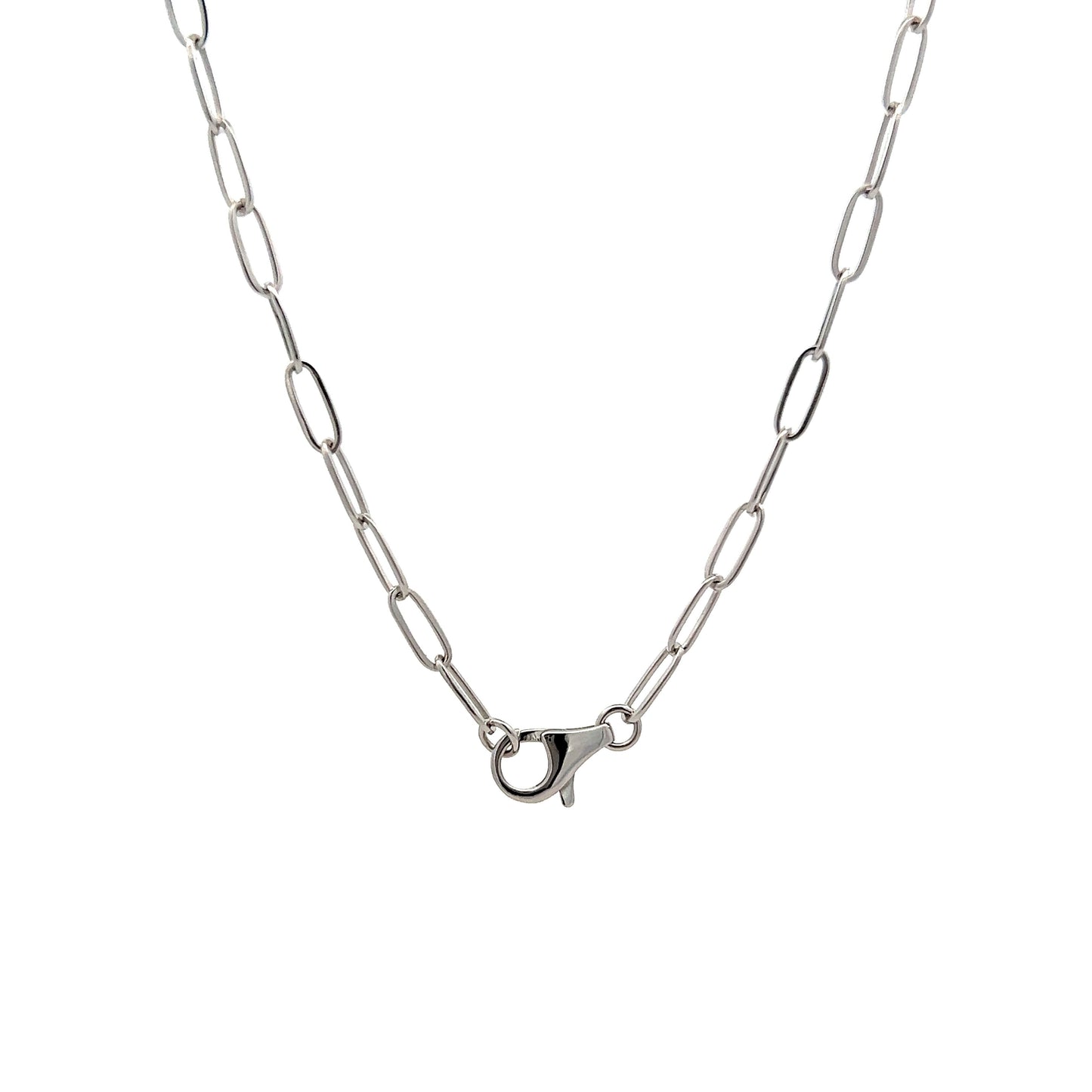 1.91 Pave Diamond Paperclip Necklace in 18k