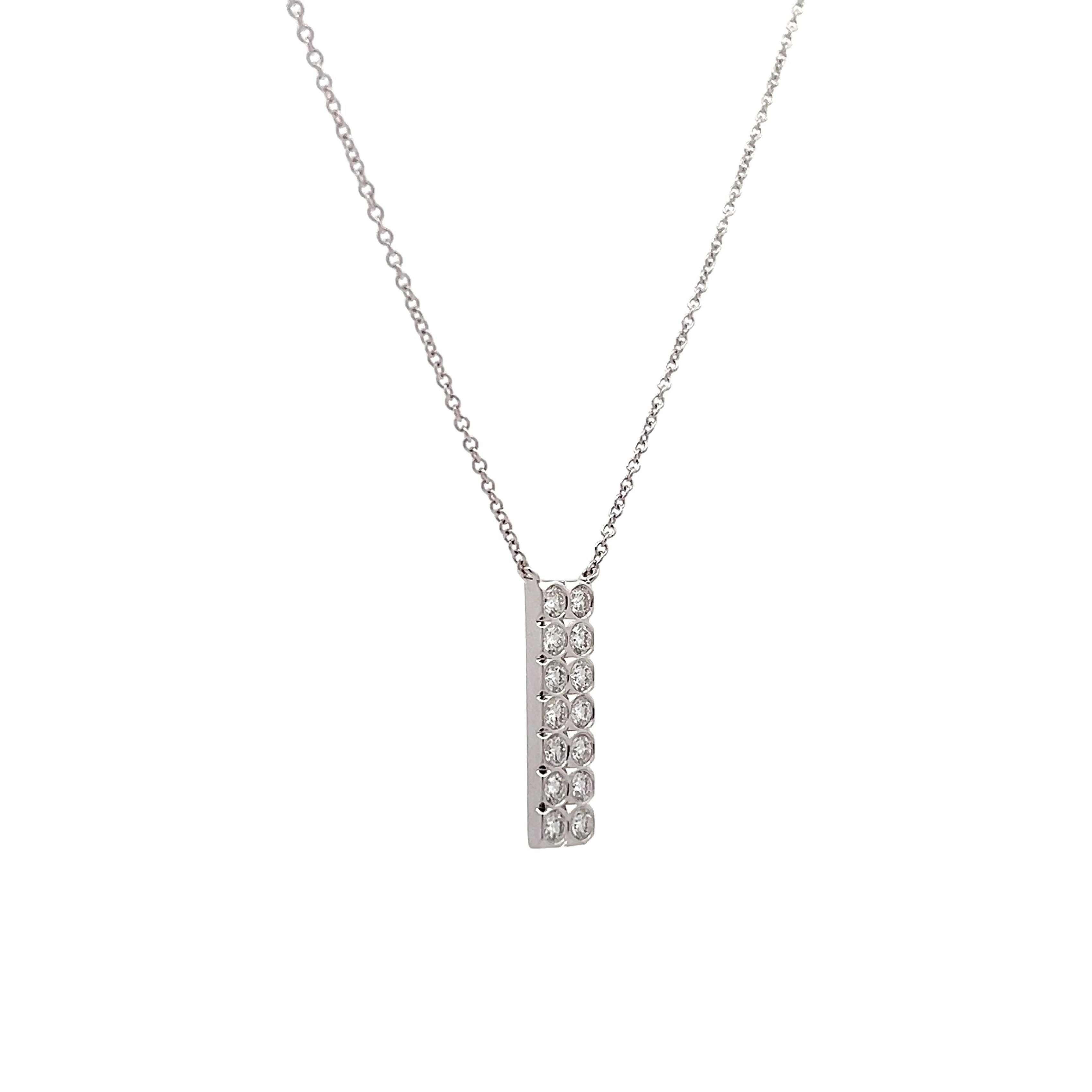 White gold bar pendant sales