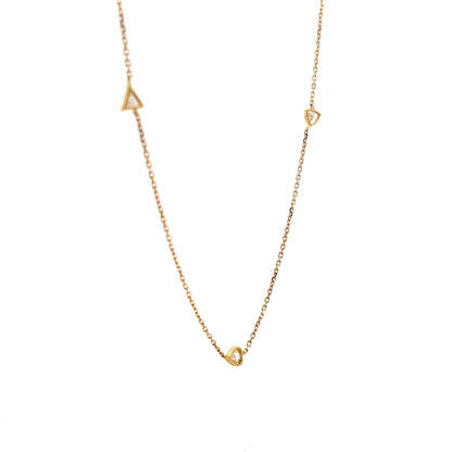 .28 Diamond Heart Bezel Necklace in 18k Yellow Gold