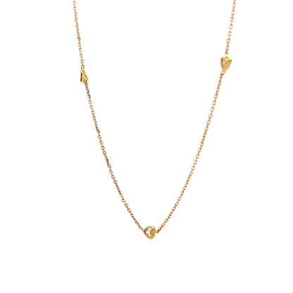 .28 Diamond Heart Bezel Necklace in 18k Yellow Gold