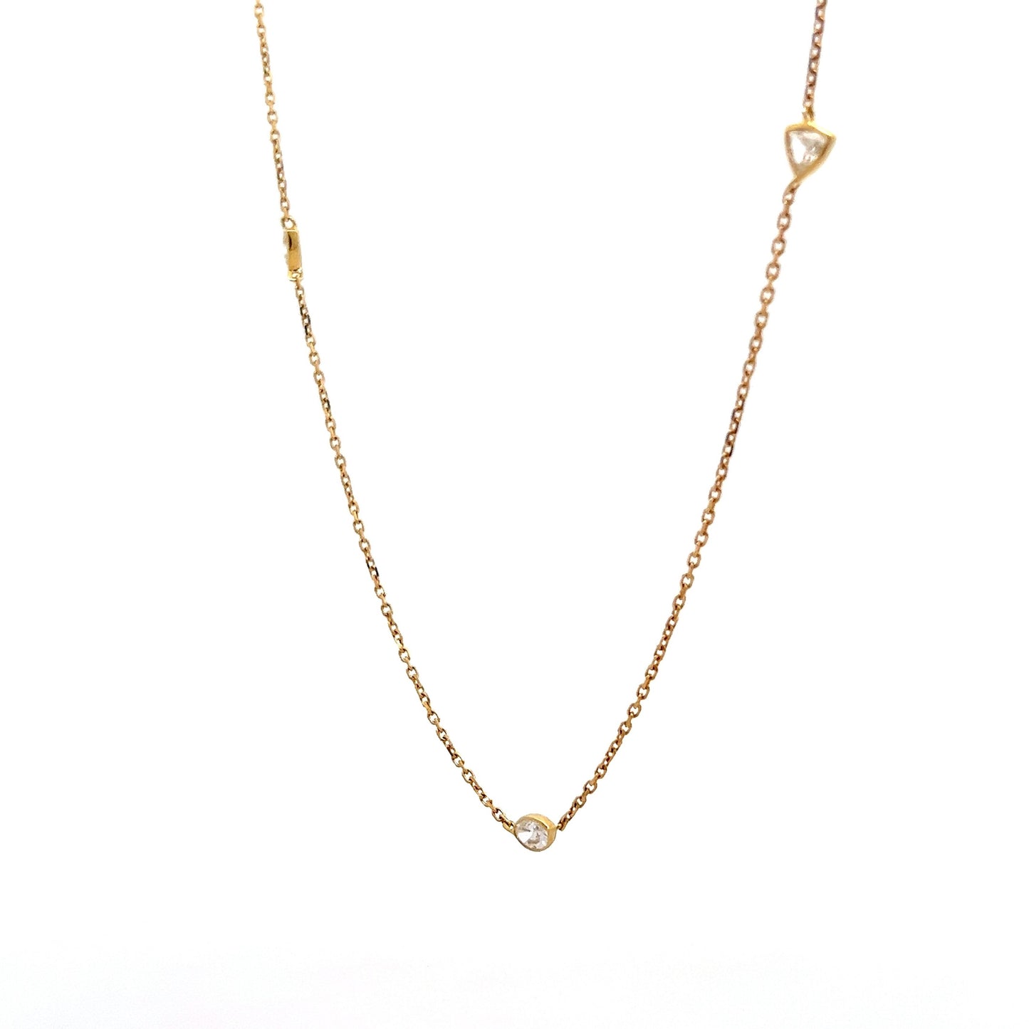 .78 Multi-Cut Diamond Station Necklace in 18k