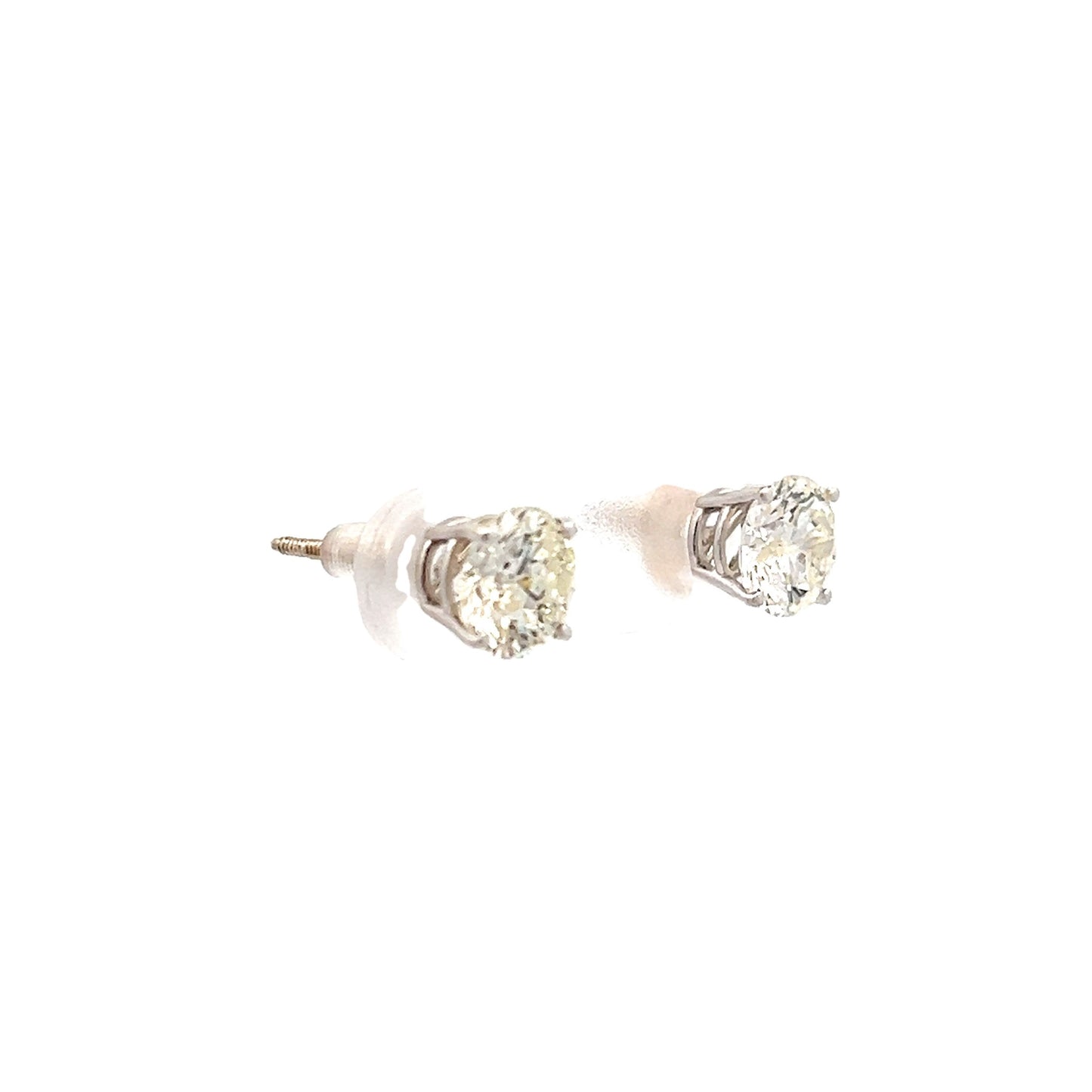 2 Carat Round Brilliant Diamond Stud Earrings in 14k