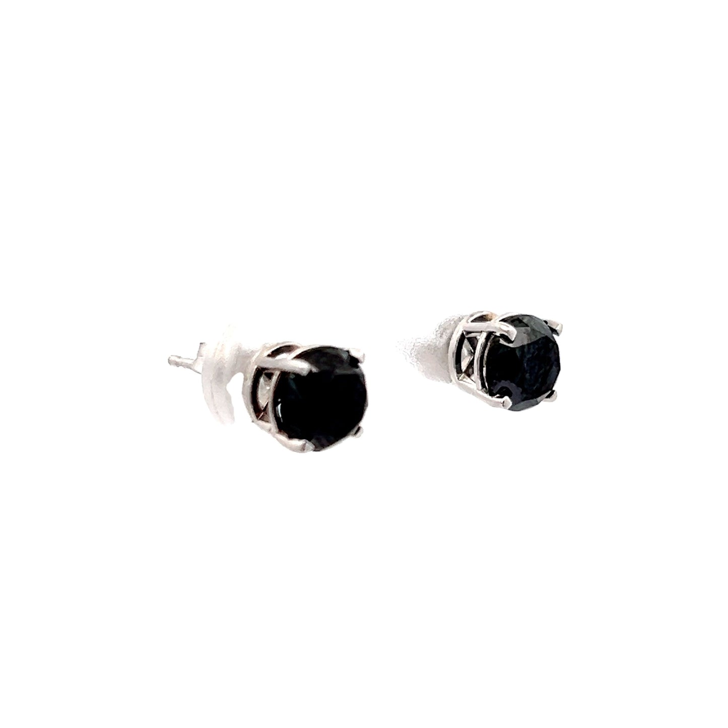 2.00 Black Diamond Stud Earrings in 14k White Gold