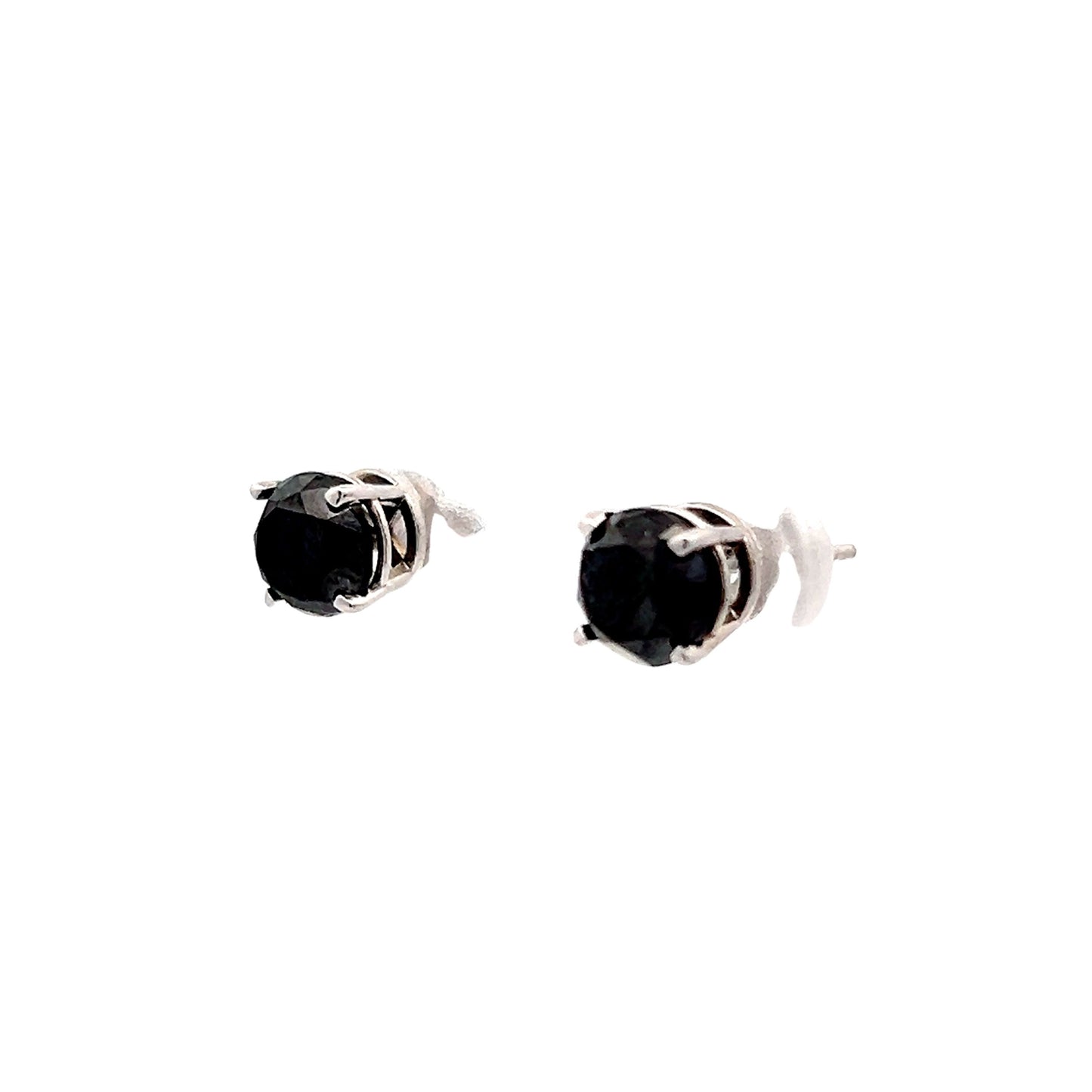 2.00 Black Diamond Stud Earrings in 14k White Gold