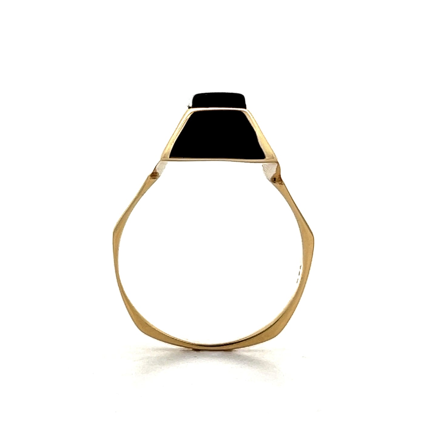 Elongated Black Onyx Cocktail Ring in 14k Yellow Gold