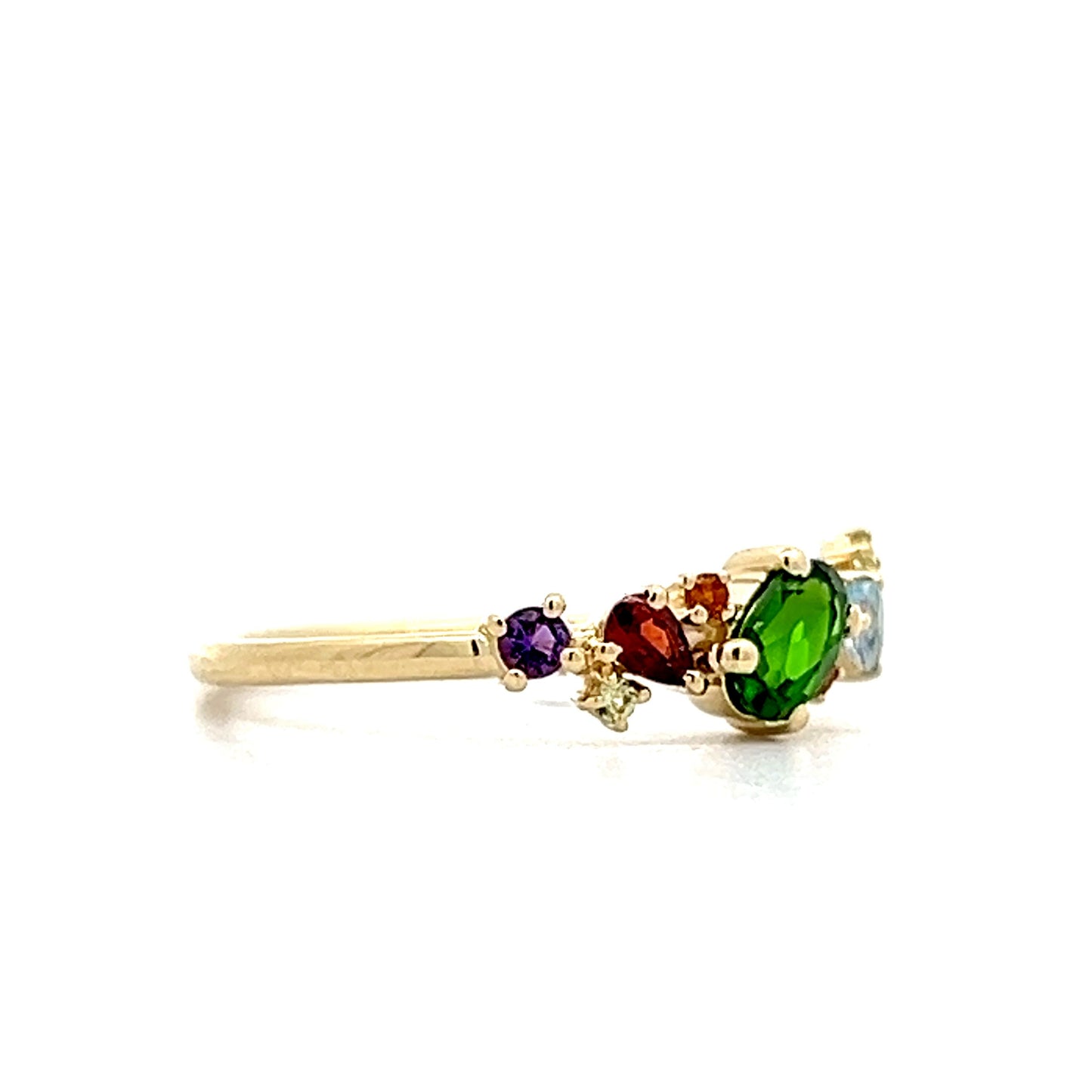 Unique Multi-Gemstone Stacking Ring in 14k Yellow Gold