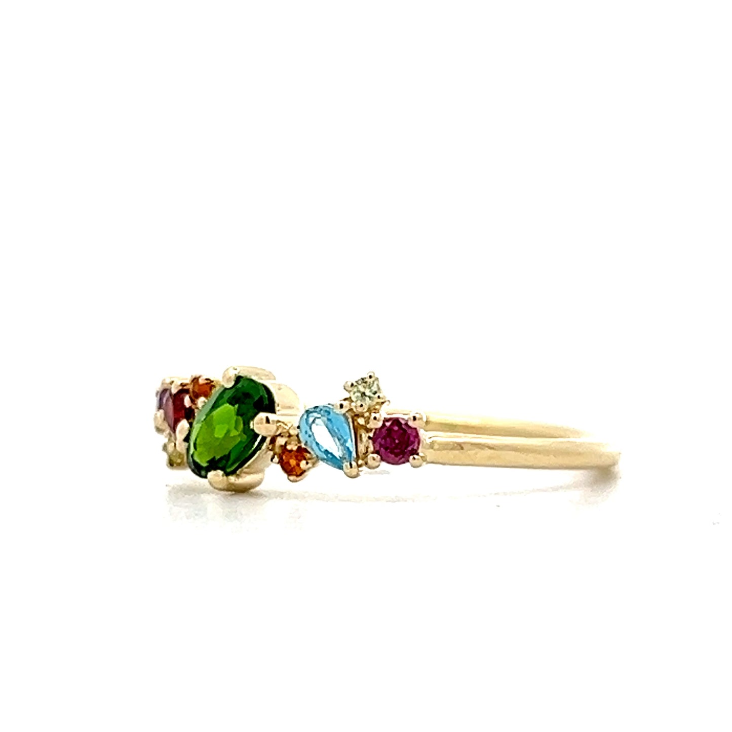 Unique Multi-Gemstone Stacking Ring in 14k Yellow Gold