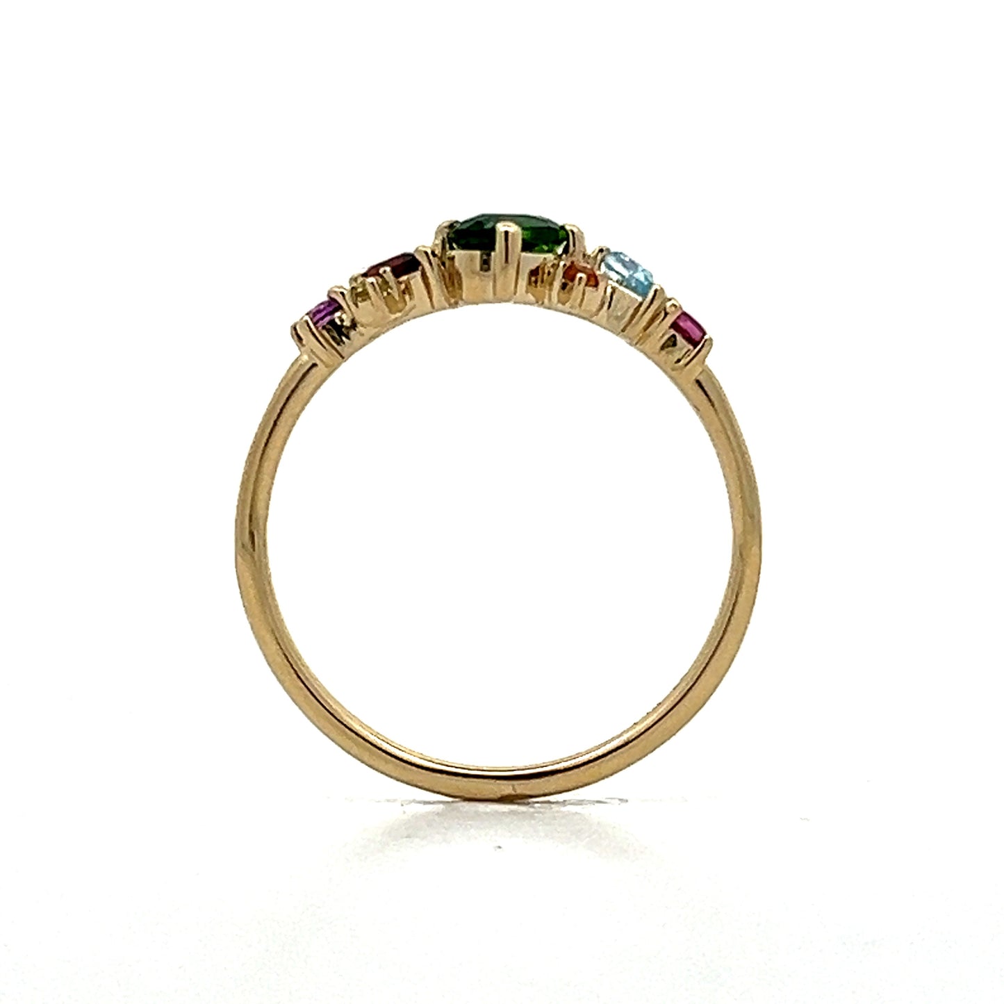 Unique Multi-Gemstone Stacking Ring in 14k Yellow Gold