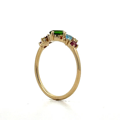 Unique Multi-Gemstone Stacking Ring in 14k Yellow Gold