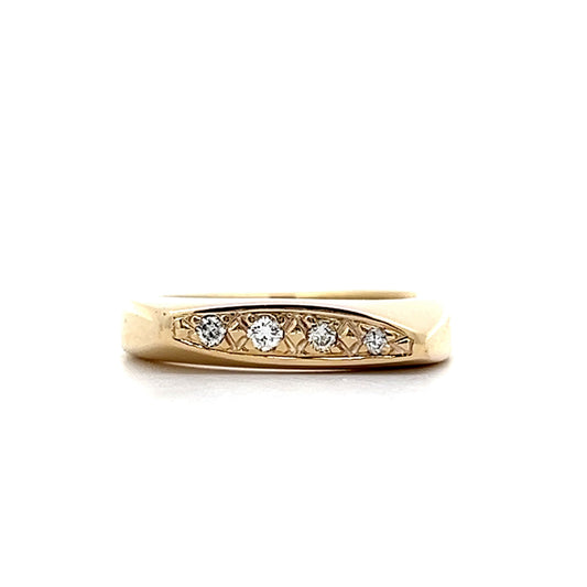 .06 Round Diamond Stacking Ring in 14k Yellow Gold