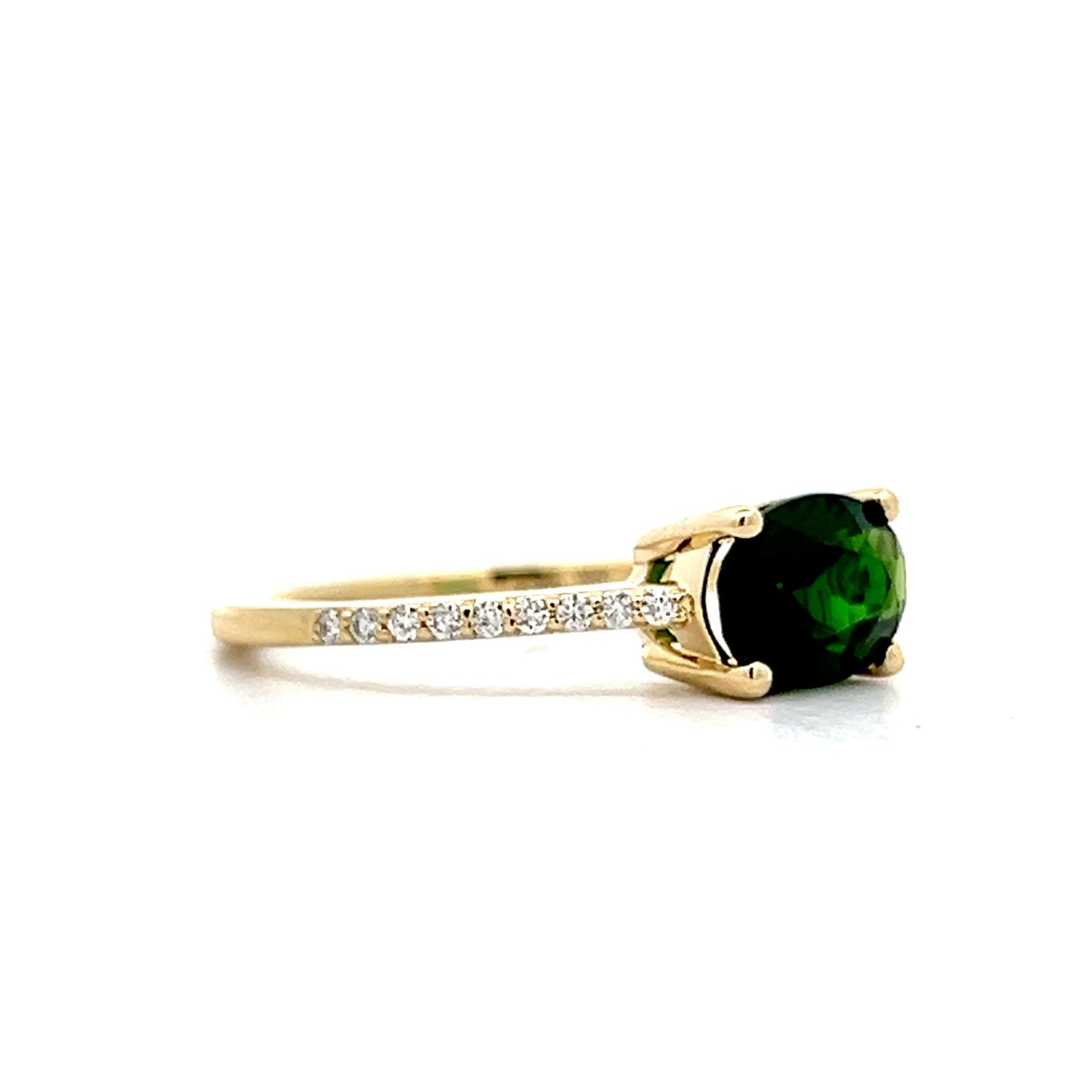 1.37 Oval Tsavorite Garnet Stacking Ring in 14k