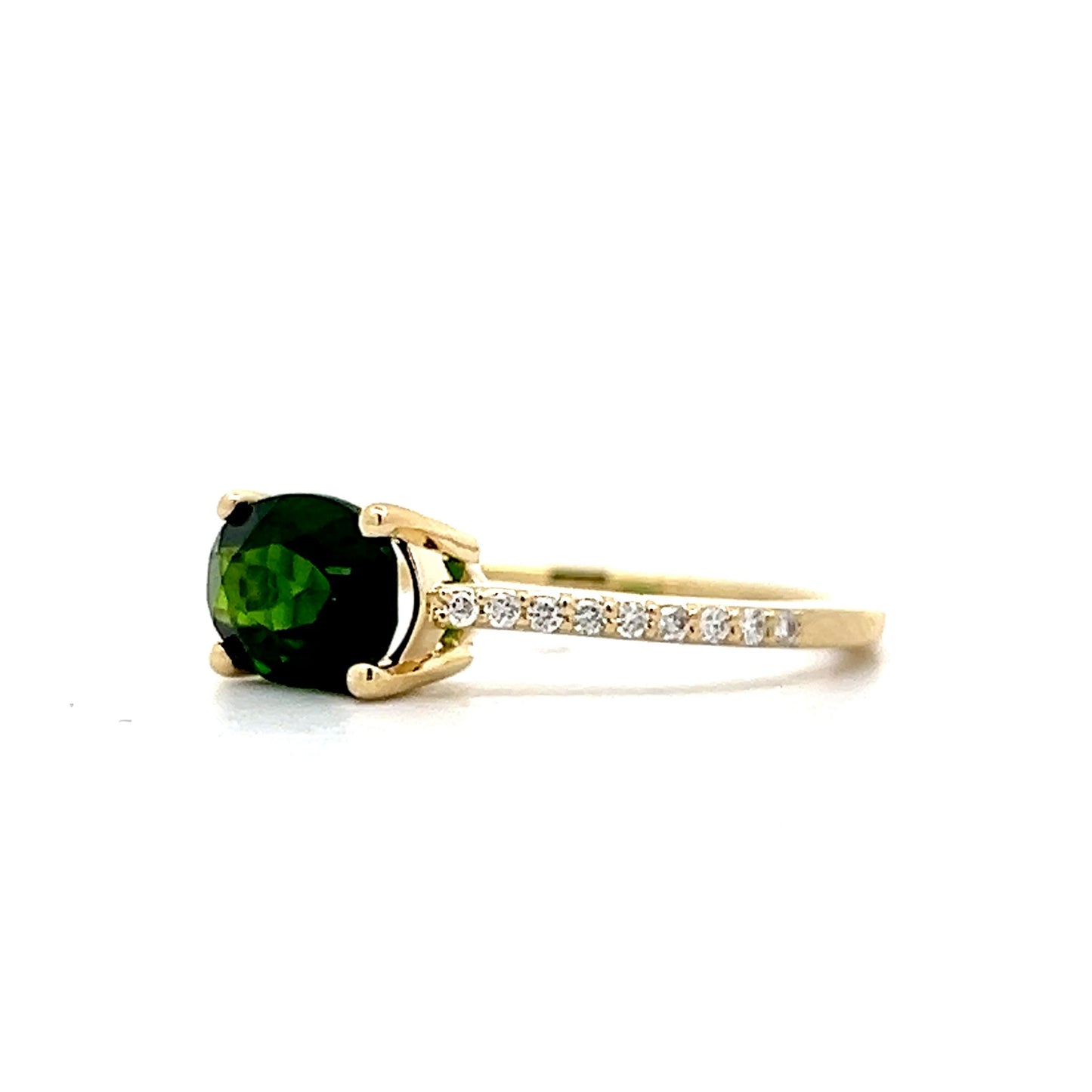 1.37 Oval Tsavorite Garnet Stacking Ring in 14k